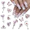 BMKKOT Butterfly Nail Charms for Nail Art 3D Heart Crown Nail Art Charms Pink Nail Gems Stars Nail Rhinestones Moon Heart Charms Nail Jewels Supplies Silver Nail Charms for Women DIY Nail Decoration