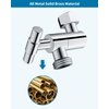 Hibbent All Metal Shower Head Elbow Adapter, 360 ° Adjustable Swivel Brass Showerhead Adapter, Stainless Steel Shower Arm Extension for Fixed and Rain Showerhead, Wall Mounted Shower Connector, Chrome