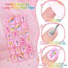 144 Pieces Press on Nails, Acejoz Summer Style Girls Fake Nails Stick on Nail Tips Children Full Cover Short False Fingernails for Boys Girls Kids Nail Art Decoration