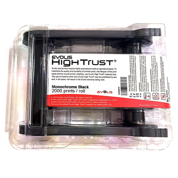 Evolis RCT023NAA Black Printing Ribbon – Printing Ribbons Zenius Primacy, Black, Thermal Transfer, Black, Grey