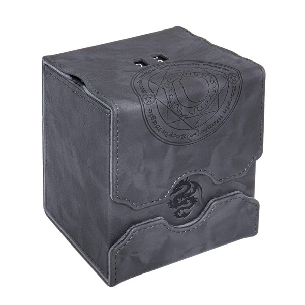 Zoopin Leather Deck Box with Built-in Spinning Life Counter, Black for MTG,Yugioh,Pokeman,TES Legacy,Munchkins CCG Decks and Also Small Tokens or Dice- Hold 100 Sleeved Cards or 150 Naked Cards …