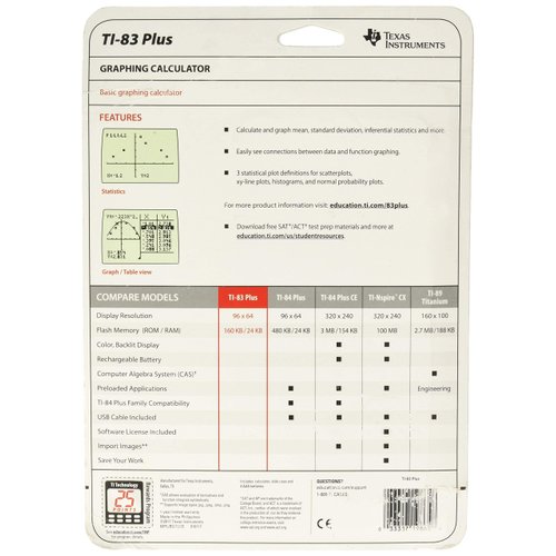 Texas Instruments TI-83 Plus Graphing Calculator (Renewed)