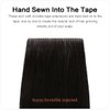 SUYYA Invisible Tape in Hair Extensions Human Hair Natural Black Seamless Injected Hand-Tied Pro Quality Virgin Human Hair 20PCS 40G/Pack Straight Tape Ins(16 inch #1B Off Black)