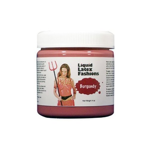 Burgundy 8 Oz - Liquid Latex Body Paint, Ammonia Free No Odor, Easy On and Off, Cosplay Makeup, Creates Professional Monster, Zombie Arts