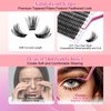 Lash Clusters DIY Eyelash Extensions 168 Clusters Lashes D Curl 0.07 Natural Individual Lash Extensions Mixed Tray False Eyelashes Soft & Strong Thin Band DIY at Home (F34-0.07D, 8-16mm)