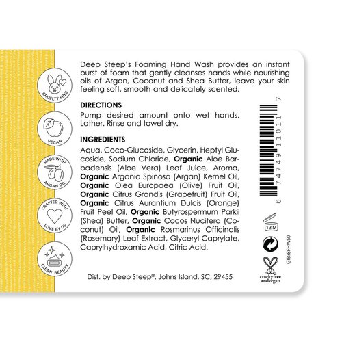 Deep Steep Foaming Hand Wash, 8oz (Grapefruit Gergamot)