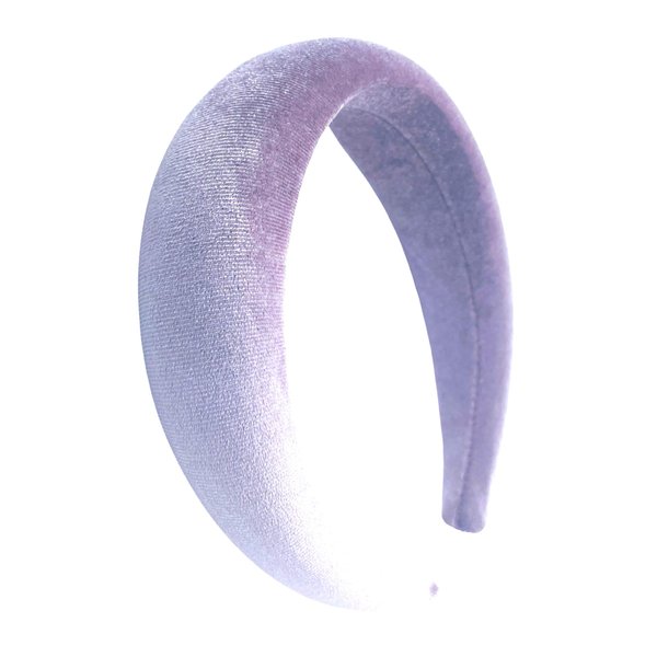 FunCosta velvet padded headband wide puffy headbands for women girls vintage sponge hair band trendy and cute hair accessories (Lilac)