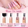 MIZHSE Glitter Gel Nail Polish Pink Sparkly Diamond Holographic Effect Soak off UV LED Nail Gel Polish Chunky Gel Home DIY Nail Salon Nail Art Design