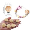 18 Pieces Wood Pacifier Clips Toy Suspender Clips Baby Teething Grasping Suspender Clips Charm DIY Pacifier Holder Clips Pacifier Accessories