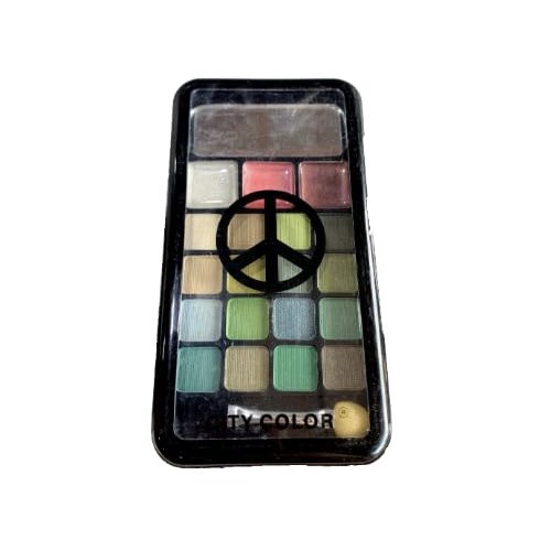 City Color Makeup Kit, 16 Eye Shadow + 3 Lipgloss, Green Mix