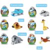 Ulanlan Prefilled Easter Eggs with Toys Dinosaurs Building Blocks, Jungle Animals Building Kit for Boys Easter Basket Stuffers Easter Egg Fillers Party Favors Classroom Events 12 PCS