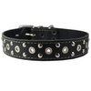 Dogs My Love Genuine Leather Studded Dog Collar 22"x1.4" Black Fits 14.5"-18" Neck