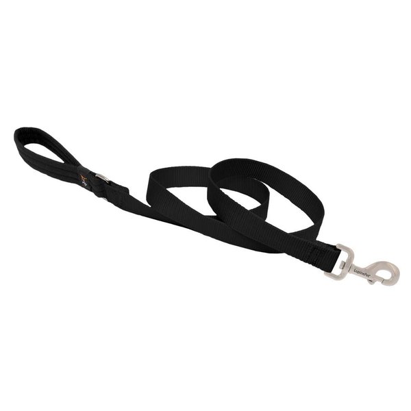Dog Leash by Lupine in 1" Wide Black 6-Foot Long with Padded Handle