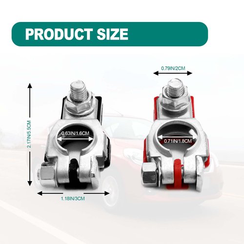 Battery Terminals for Nissan - Positive & Negative Auto Battery Cable Terminal Top Post With plastic bottoms, Compatible for Nissan, Maxima, Rouge, Sentra, Murano,243407F000,24340-7F000, 243407F001