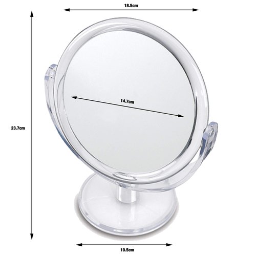 Double Sided 12x Magnfication Makeup Vanity Mirror with Ultra Vue Glass, Clear Acrylic
