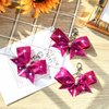 18PCS Cheer Bow Keychain Glitter Bow Keychain Hair Bow for Girls Rhinestones Sequin Bow School Senior Cheer Bow Accessories for Teen Softball football Cheerleader (Glitter Neon Pink)