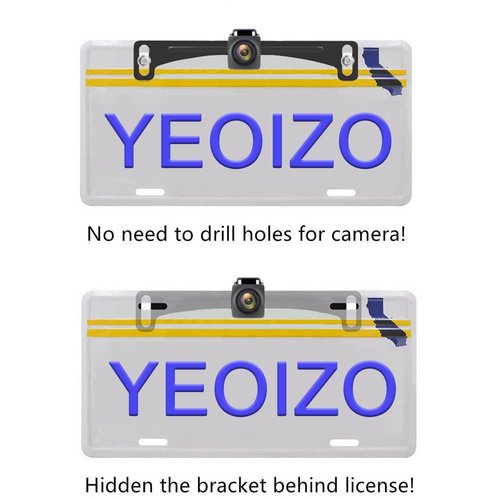 YEOIZO Backup Camera License Plate Mount, License Plate Camera Mount, Universal Car Dash Cam Mirror Camera Metal Bracket, Reverse Rear View Backup Camera Kit