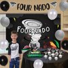 Sursurprise Tornado Birthday Party Decorations, Fournado 4th Fourth Birthday Party Supplies, FOUR NADO Backdrop Banner Cake Topper Balloons for 4 Years Old Boys Girls