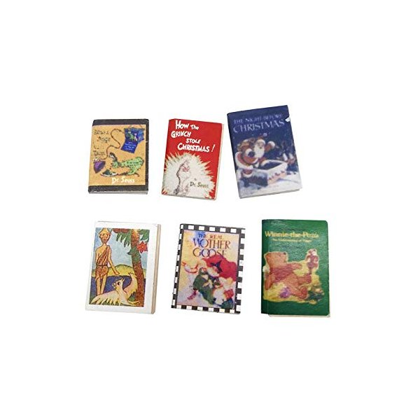 SXFSE Dollhouse Decoration Accessories, 1:12 Dollhouse Miniature 6 PCS Comic Books Set