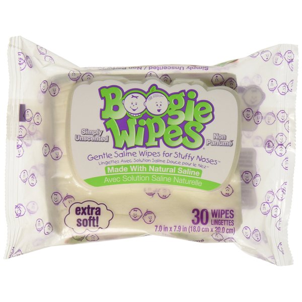 Boogie Wipes Gentle Saline Wipes - Unscented - 30 ct, White