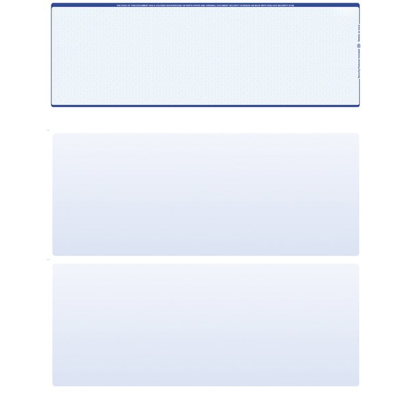 Blank Laser/Computer Checks Top Style (Blue Safety, Qty. 500)