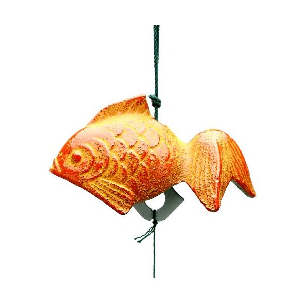 Kotobuki Iron Japanese Wind Chime, Goldfish, Orange