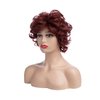 Beweig Short Wavy Wine Red Wigs for Women Fluffy Wavy Layered Wigs Synthetic Heat Resistant Halloween Cosplay Hair Wig with Wig Cap