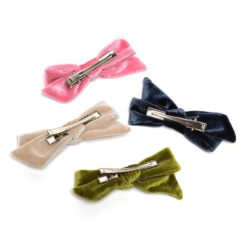 Velvet Bow Hair Clip Knotted Soft Hair, Jfny100, Size one size fits more