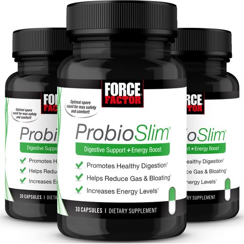 Force Factor ProbioSlim, Probiotic Supplement for Women and Men with Probiotics and Green Tea Extract, Reduce Gas, Bloating, Constipation, Support Digestive Health & Gut Health, 30 Count (Pack of 3)