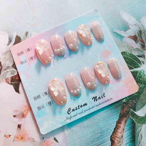 RikView Pink Press on Nails Medium Fake Nails Coffin Nails for Women with Butterflies Design Glossy Nails