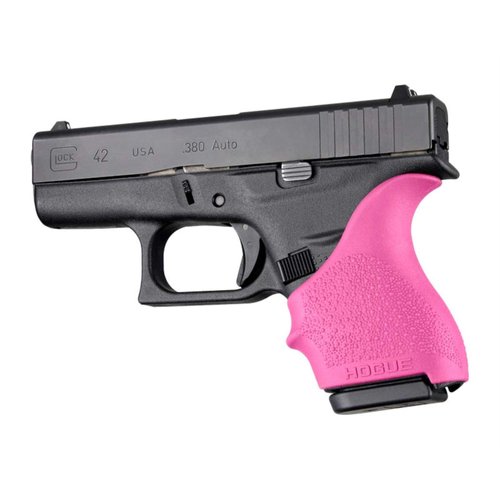 Hogue Hunting Grip Beavertail Sleeve Compatible with Glock 42 43 Pink