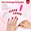 CHRISTINE SHELLY Press On Nails Reusable Handmade CatEye Sparkle Manicure Glitter Effect Custom Nail Medium Coffin Red 10Pics With Professional Nail Kit (M)