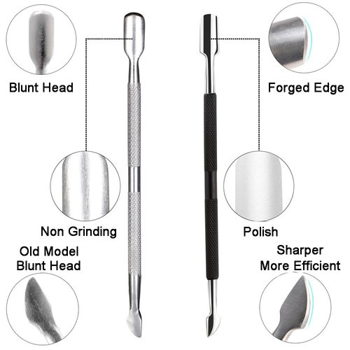 Ejiubas Cuticle Trimmer with Cuticle Pusher Cuticle Nipper Professional Grade Stainless Steel Cuticle Remover Cutter Clipper Durable Pedicure Manicure Tools (Black)