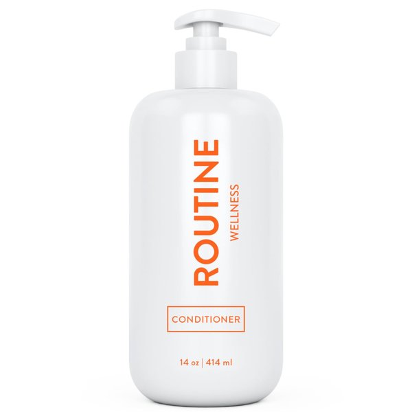 Routine Wellness Conditioner for Stronger Hair - Vegan, All Natural Biotin Conditioner with Nourishing Oils and Vitamins - Mandarin & Cedar - 14oz