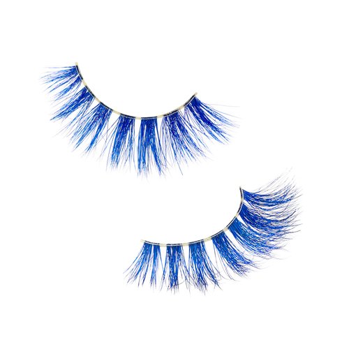iENVY False Eyelashes Real Mink Color Couture Full Colored Lashes Maximum Fluffiness and Volume Fake Eyelashes (Blue)