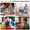 ATESSON 3D Printed Cat,3D Printed Animals,3D Printed Toys Flexible Joints 6.7" Animals 3D Model,Home Office Classroom Decor Executive Desk Fidget Spinner Toys,1 Piece (Green Blue)