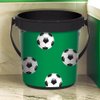 Amscan Black/Green Soccer Plastic Favor Bucket - 4.5" x 6.25" (1 Pc.) - Easy to Carry & Reusable Bucket - Ideal for Birthdays, Sports-Themed Events & Parties
