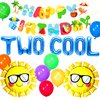 JeVenis Two Cool Beach Party Birthday Decoration Pool Party 2nd Birthday Decoration Swimming Pool Second Birthday Balloons Beach Ball Balloons