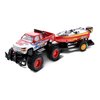 Mozlly Monster Truck Toys Set with Trailer Toy Boat - Friction Powered Hauling Truck and Trailer Toy, Big Toy Monster Truck with Boat, Adventure Truck Pulling Boat Toy Monster Trucks for Kids - 9 Inch