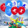 50PCS Skiing Latex Balloons Party Decorations-Sports Theme Party Supplies Snowboard/Skier Birthday Baby Shower Wedding Party Favors