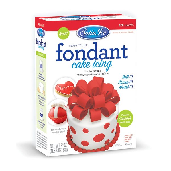 Satin Ice Fondant, Red, 24 Ounce