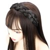 Gledola Wide Braided Headband with Teeth Synthetic Hair Plaited Headband High Elasticity Braids Hair Band Hairpiece for Girls Women (Honey Blonde, Wide)