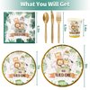 Wild One Birthday Decorations Tableware Set - Safari Party Supplies Include Plates, Napkins Cups Cutlery for Safari Animal Jungle Theme Wild One Party Supplies Deco | Serve 24