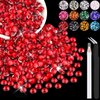 2500PCS 5mm Resin Rhinestones in Bulk (Red), Bedazzling Flatback Crystals for Crafts DIY Nail Decoration, Gems Charms for Tumbler Shoes Clothing Fabric with Pickup Pen and Tweezers