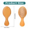 Mini Bamboo Brush for Hair Growth, Natural Wooden Scalp Brush Small Hair Scalp Massager Portable Travel Detangling Hair Brush for Women with Handle Design and Anti-Static Round Wood Pins