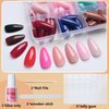 EternalClassic Almond Press on Nails Medium, 360pcs Press on Nails Almond Fake Nails Glossy Acrylic False Nail Tips 15 Colors Glue on Nails with Adhesive Tabs for Women Girls