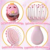 mini hair brush for kids, small toddler Hair Brush, travel hair brush for Boys and Girls,Baby hair detangling brush Massage Hair Brush with Air Cushion for Thick or Curly Hair Straight Hair(Pink)