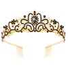 Didder Gold Black Rhinestone Princess Tiaras and Crowns for Women and Girls Gothic Queen Tiara Crown Halloween Costume Party Wedding Prom Medieval Headpiece