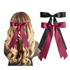 Silky Satin Ribbon Bow Hair Clips for Women Bowknot Hair Ponytail Holder Accessories for Women Girls Toddlers Teens Kids Party Wedding Prom Daily Outfits (Wine Red+Black)