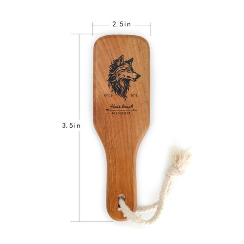 Menesia Soft Bristle Brush - Boar Bristle for Men and Women, Slicking Back, Fine and Sleek Hair - Beard Brush (wolf)
